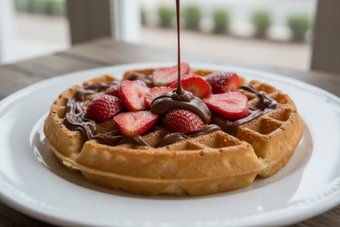 Heisse Waffel mit Nutella & Erdbeeren